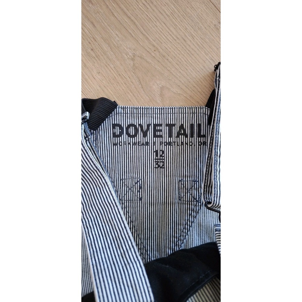 Dovetail Workwear Freshley Overalls Size 12 Indigo Stripe Conductor Utility Boho - Picture 3 of 6